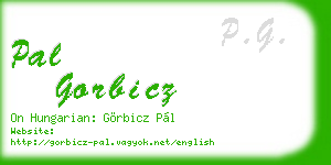 pal gorbicz business card